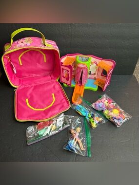 Mattel Pink Portable Doll Playset Carry Case with Accessories